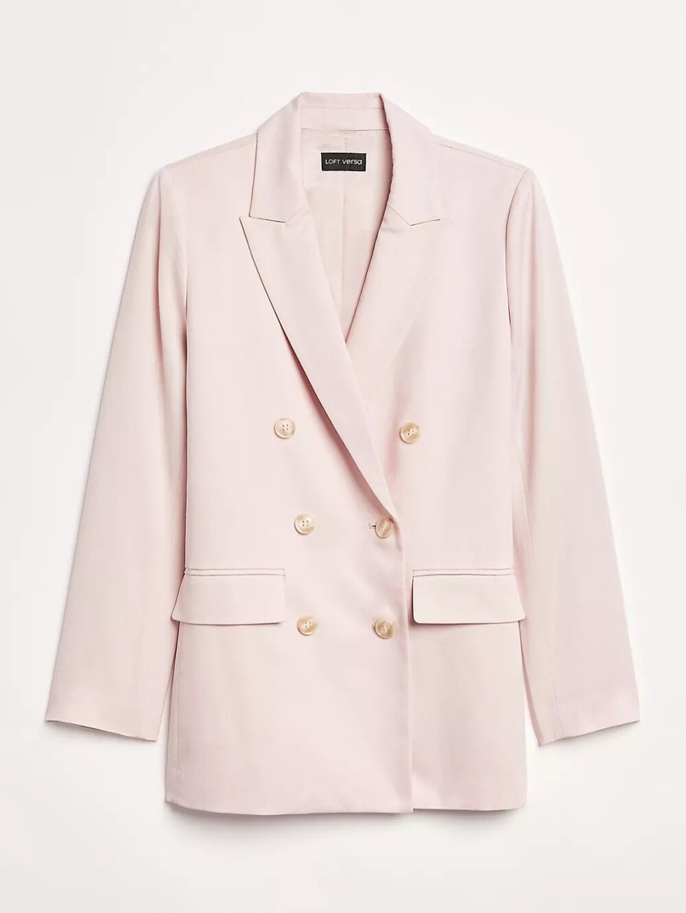 Loft Versa Pure Spun Double Breasted Blazer - Pale Pink